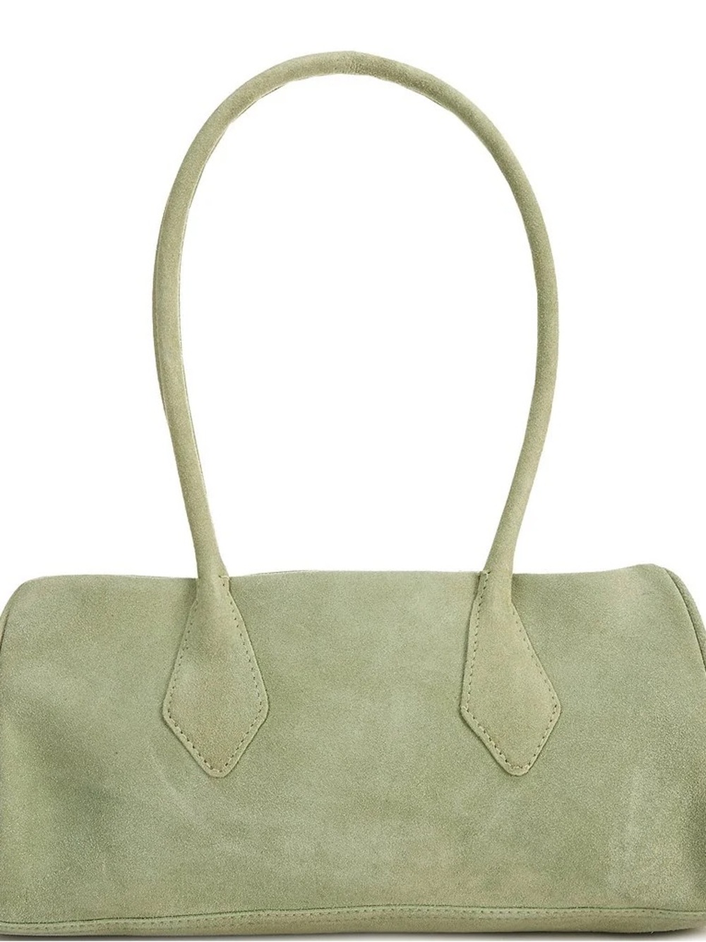 Suede Shoulder Bag in Sage Green